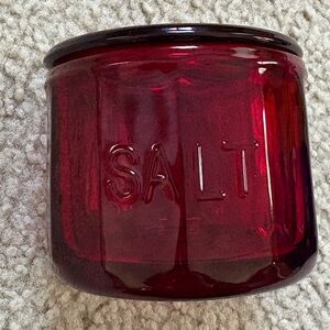Vintage Red Glass Salt Cellar